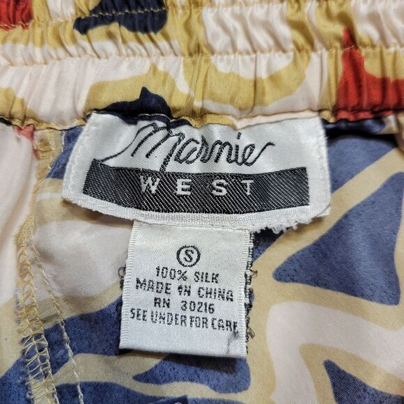 Marnie West Silk Vintage Boho Tribal Tropical Boho Patterned Shorts Women's - Picture 7 of 11